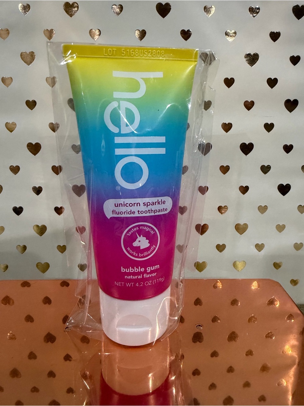 (NEW) Hello Unicorn Sparkle Fluoride Toothpaste Bubble Gum Flavor 4.2 oz